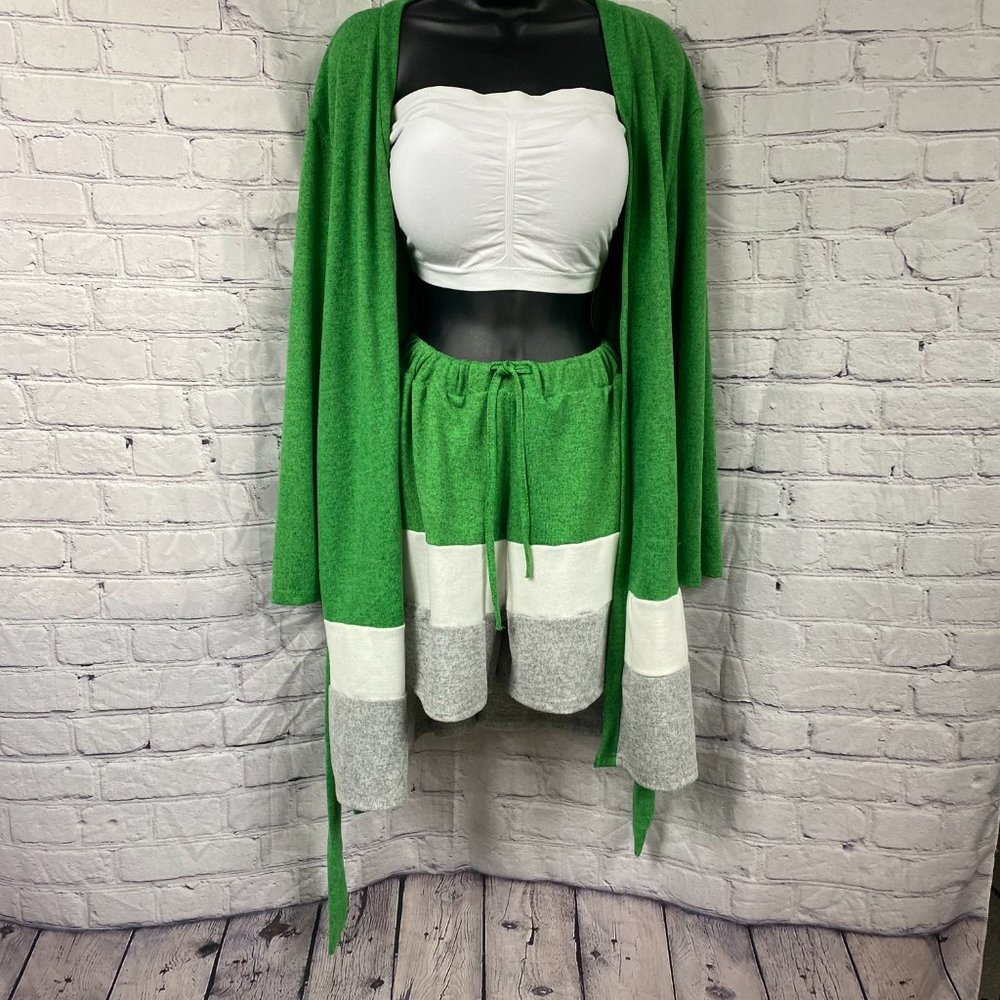 Halfword | Open Front Cardigan & Short Set
